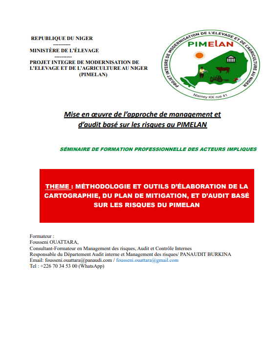 Formation sur la cartographie des risques du PIMELAN Niger pour kit-2